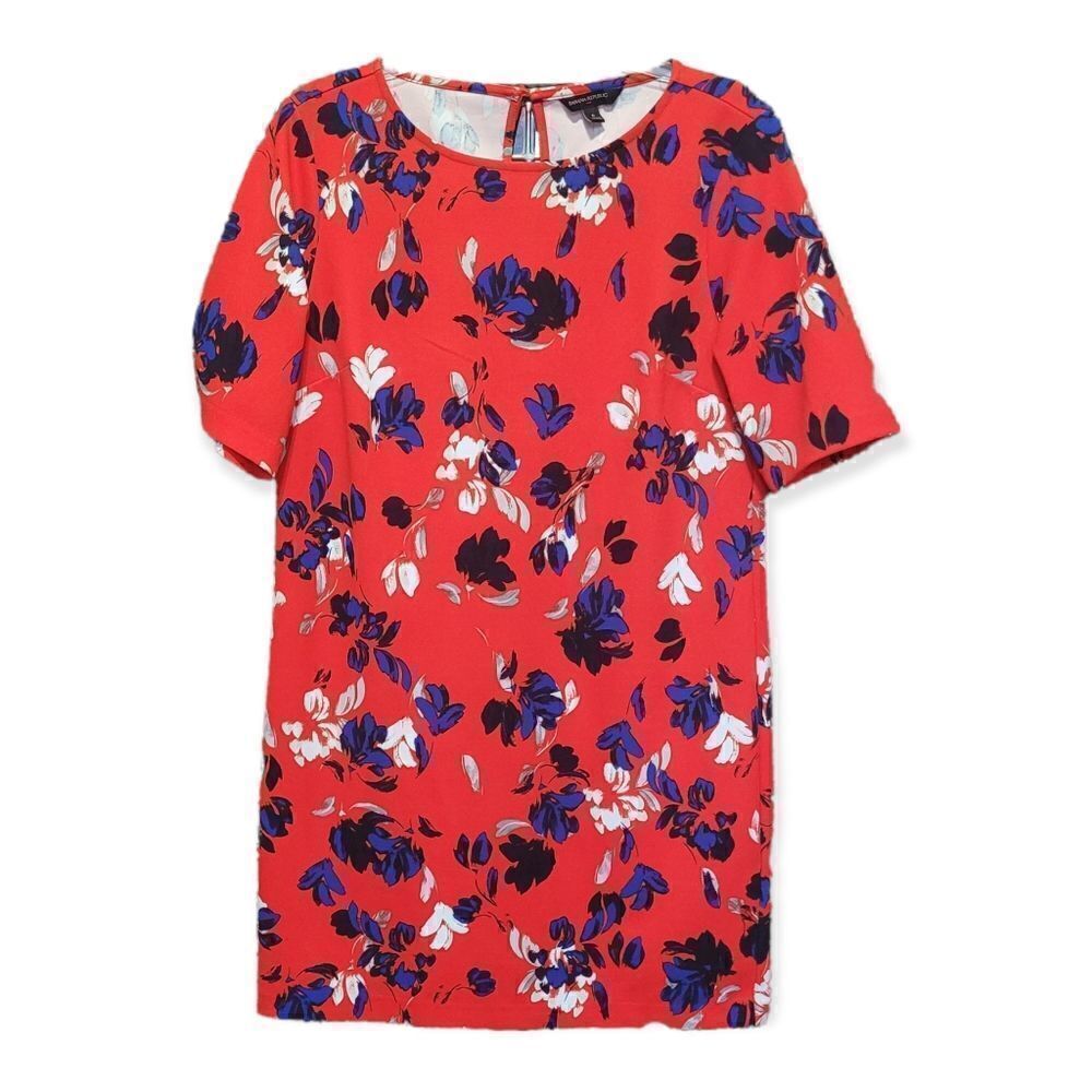 Banana Republic Red Floral Tunic Style Dress